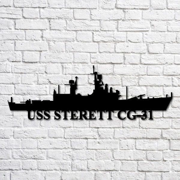 Us Navy Metal Sign, Veteran Signs, Uss Sterett Cg31 Navy Ship Metal Art, Metal Sign, Metal Sign Decor, Metal Navy Signs