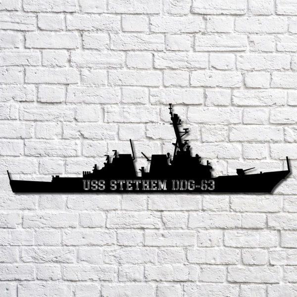 Us Navy Metal Sign, Veteran Signs, Uss Stethem Ddg63 Navy Ship Metal Art, Metal Sign, Metal Sign Decor, Metal Navy Signs