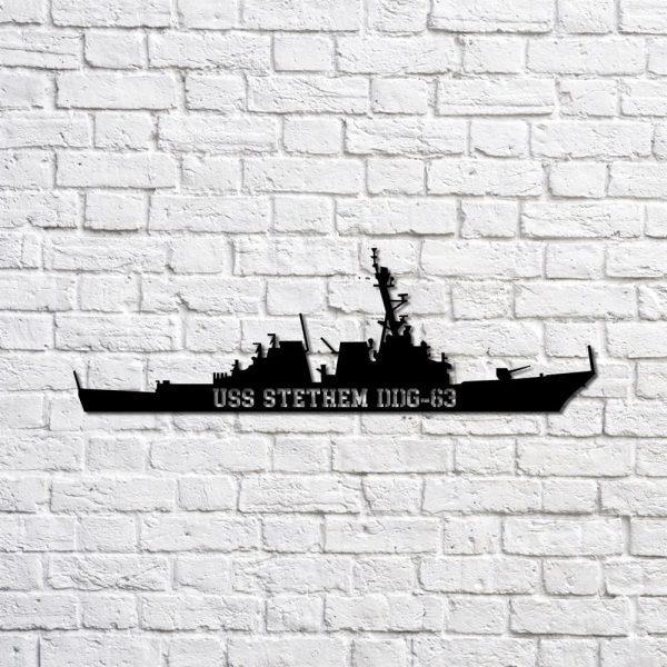 Us Navy Metal Sign, Veteran Signs, Uss Stethem Ddg63 Navy Ship Metal Sign, Metal Sign, Metal Sign Decor, Metal Navy Signs