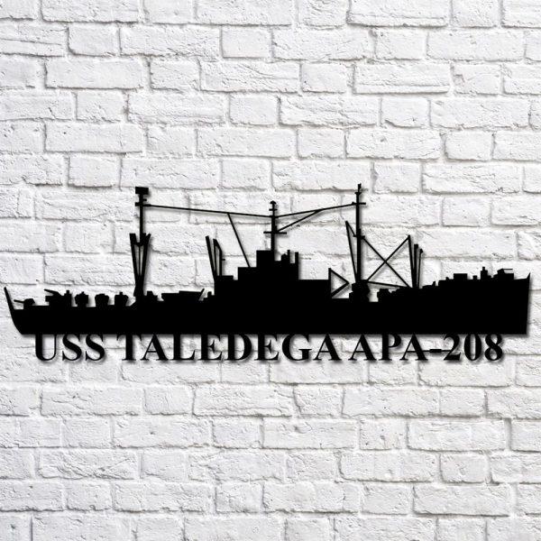 Us Navy Metal Sign, Veteran Signs, Uss Taledega Apa208 Navy Ship Metal Art, Metal Sign, Metal Sign Decor, Metal Navy Signs