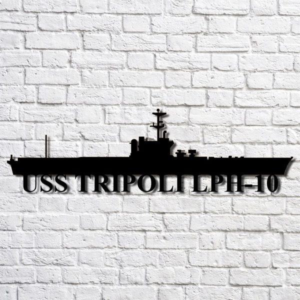 Us Navy Metal Sign, Veteran Signs, Uss Tripoli Lph10 Navy Ship Metal Art, Metal Sign, Metal Sign Decor, Metal Navy Signs