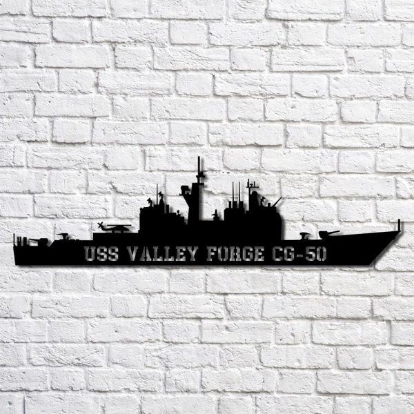 Us Navy Metal Sign, Veteran Signs, Uss Valley Forge Cg50 Navy Ship Metal Art, Metal Sign, Metal Sign Decor, Metal Navy Signs