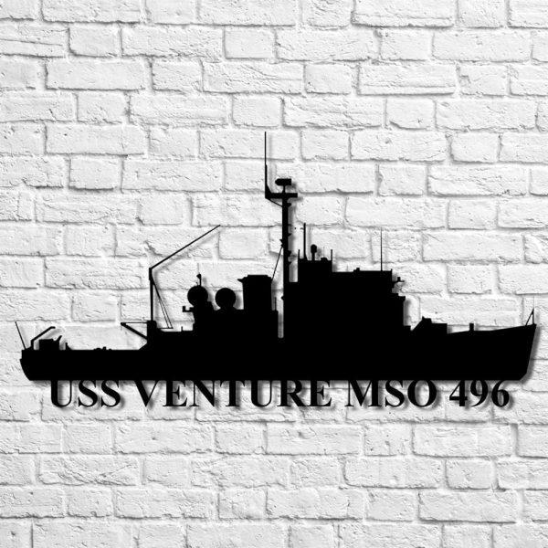 Us Navy Metal Sign, Veteran Signs, Uss Venture Mso 496 Navy Ship Metal Art, Metal Sign, Metal Sign Decor, Metal Navy Signs