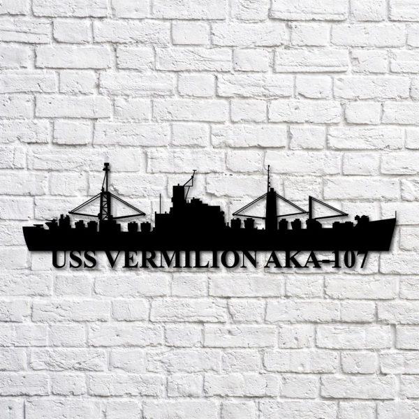 Us Navy Metal Sign, Veteran Signs, Uss Vermilion Aka107 Navy Ship Metal Art, Metal Sign, Metal Sign Decor, Metal Navy Signs