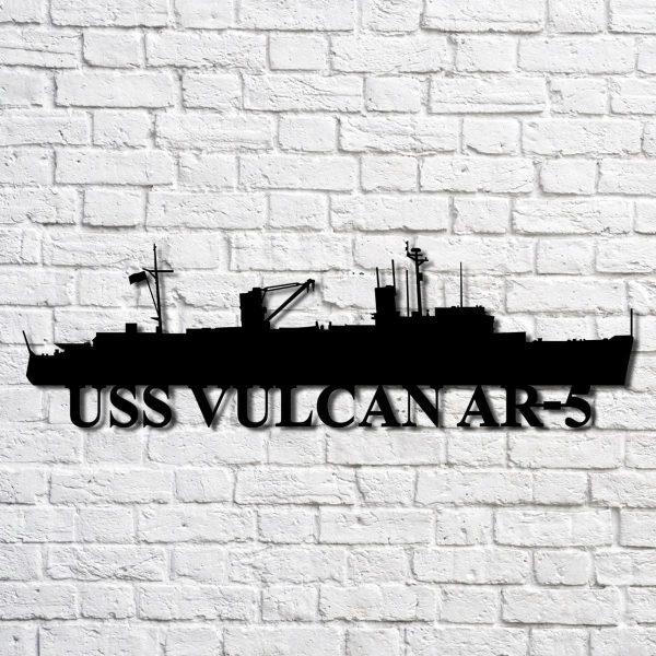Us Navy Metal Sign, Veteran Signs, Uss Vulcan Ar5 Navy Ship Metal Art, Metal Sign, Metal Sign Decor, Metal Navy Signs