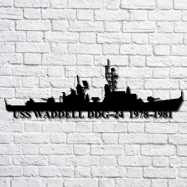 Us Navy Metal Sign, Veteran Signs, Uss Waddell Ddg 24 V21 Navy Ship Metal Art, Metal Sign, Metal Sign Decor, Metal Navy Signs