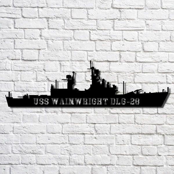 Us Navy Metal Sign, Veteran Signs, Uss Wainwright Dlg28 Navy Ship Metal Art, Metal Sign, Metal Sign Decor, Metal Navy Signs