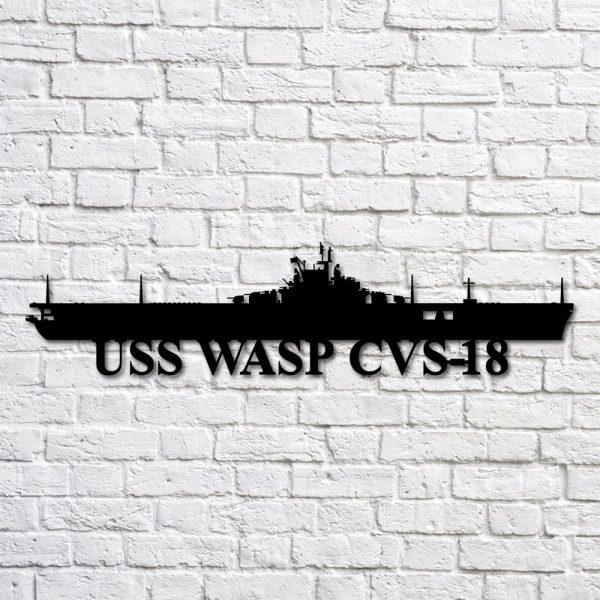 Us Navy Metal Sign, Veteran Signs, Uss Wasp Cvs 18 V2 Navy Ship Metal Art, Metal Sign, Metal Sign Decor, Metal Navy Signs