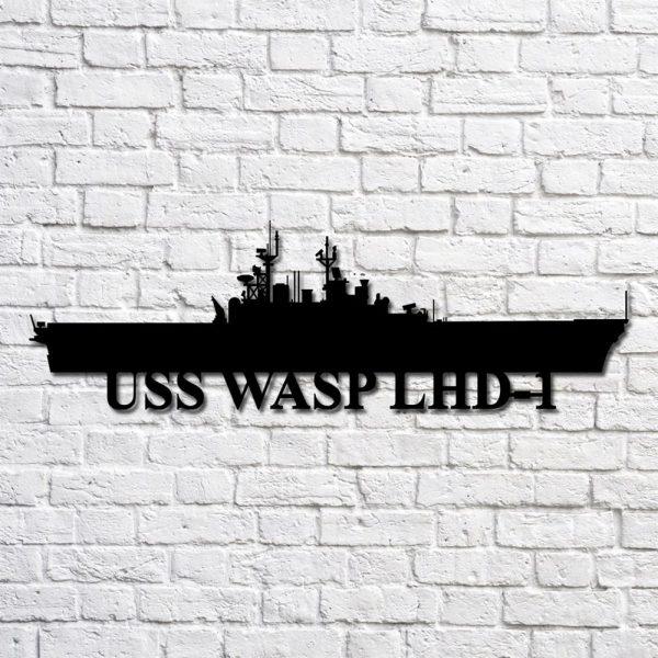 Us Navy Metal Sign, Veteran Signs, Uss Wasp Lhd1 Navy Ship Metal Art, Metal Sign, Metal Sign Decor, Metal Navy Signs