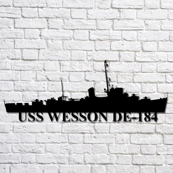 Us Navy Metal Sign, Veteran Signs, Uss Wesson De184 Navy Ship Metal Art, Metal Sign, Metal Sign Decor, Metal Navy Signs
