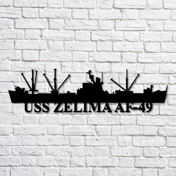 Us Navy Metal Sign, Veteran Signs, Uss Zelima Af49 Navy Ship Metal Art, Metal Sign, Metal Sign Decor, Metal Navy Signs