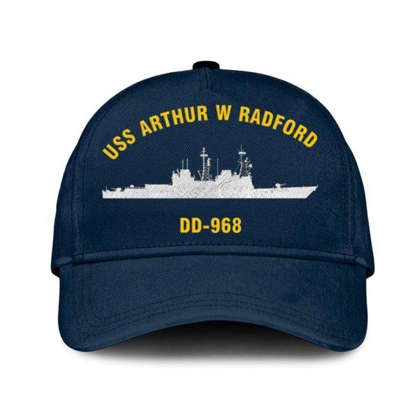 Us Navy Veteran Cap, Embroidered Cap, Uss Arthur W Radford Dd-968 Classic Embroidered Cap, 3D Embroidered Hats, Mens Navy Cap