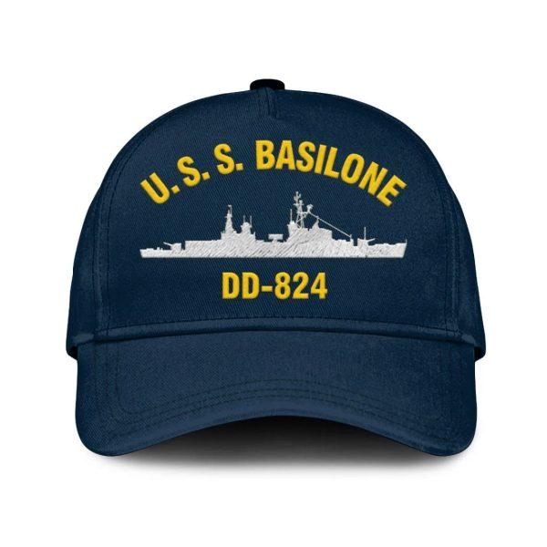Us Navy Veteran Cap, Embroidered Cap, Uss Basilone Dd-824 Classic Embroidered Cap, 3D Embroidered Hats, Mens Navy Cap