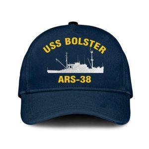Us Navy Veteran Cap, Embroidered Cap, Uss Bolster Ars-38 Classic Embroidered Cap, 3D Embroidered Hats, Mens Navy Cap