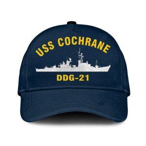 Us Navy Veteran Cap, Embroidered Cap, Uss Cochrane Ddg-21 Classic Embroidered Cap, 3D Embroidered Hats, Mens Navy Cap