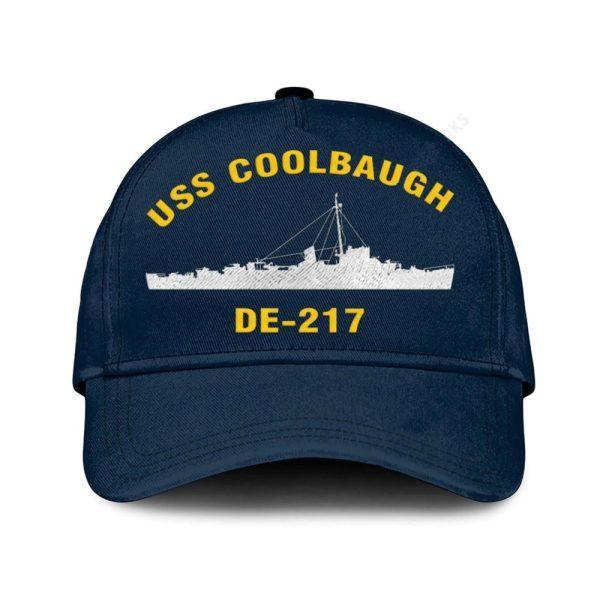 Us Navy Veteran Cap, Embroidered Cap, Uss Coolbaugh De-217 Classic Embroidered Cap, 3D Embroidered Hats, Mens Navy Cap