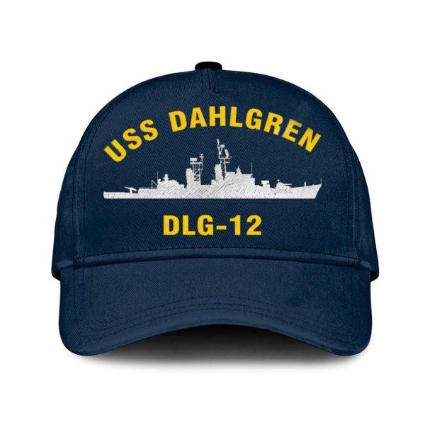 Us Navy Veteran Cap, Embroidered Cap, Uss Dahlgren Dlg-12 Classic Embroidered Cap, 3D Embroidered Hats, Mens Navy Cap