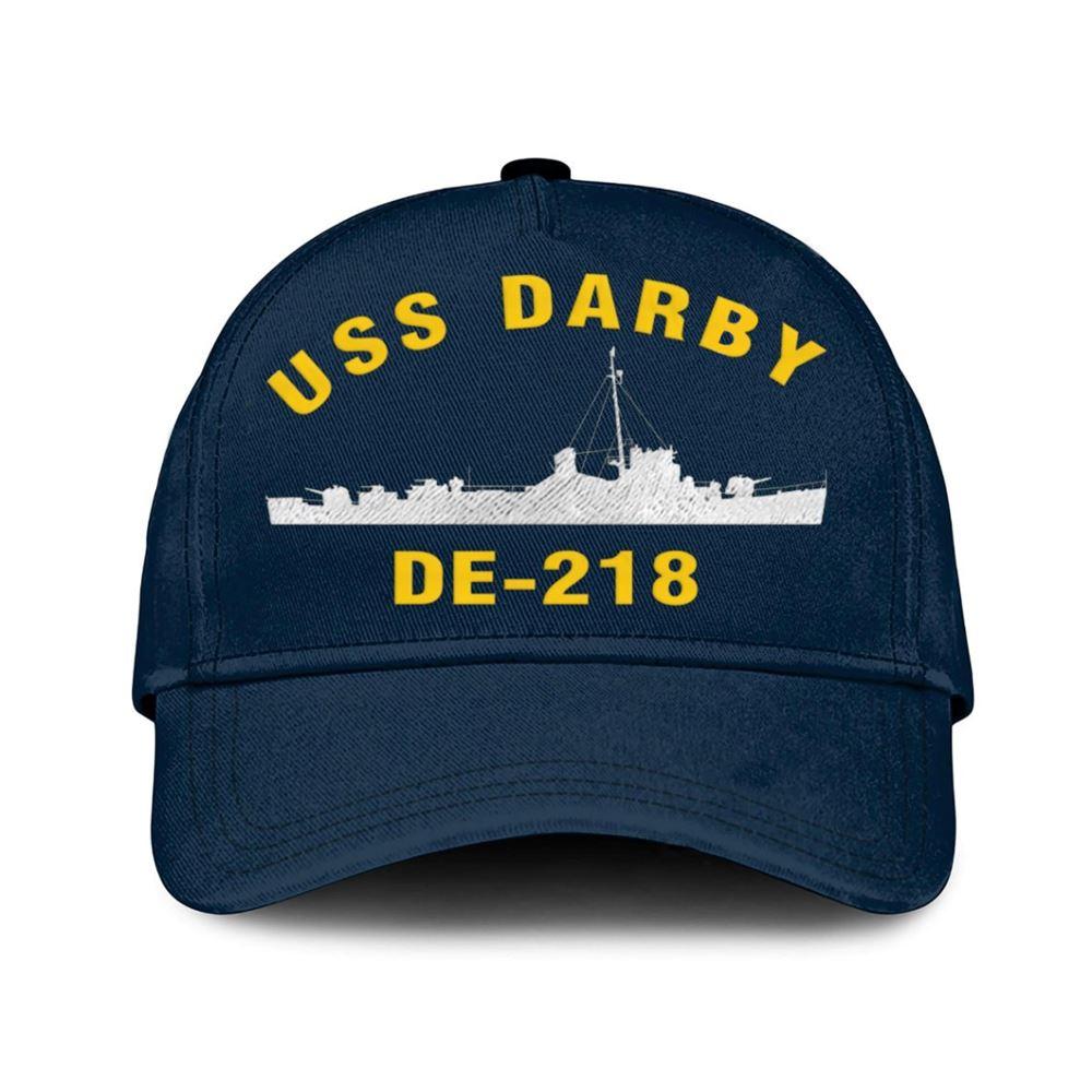 Us Navy Veteran Cap, Embroidered Cap, Uss Darby De-218 Classic Embroidered Cap, 3D Embroidered Hats, Mens Navy Cap