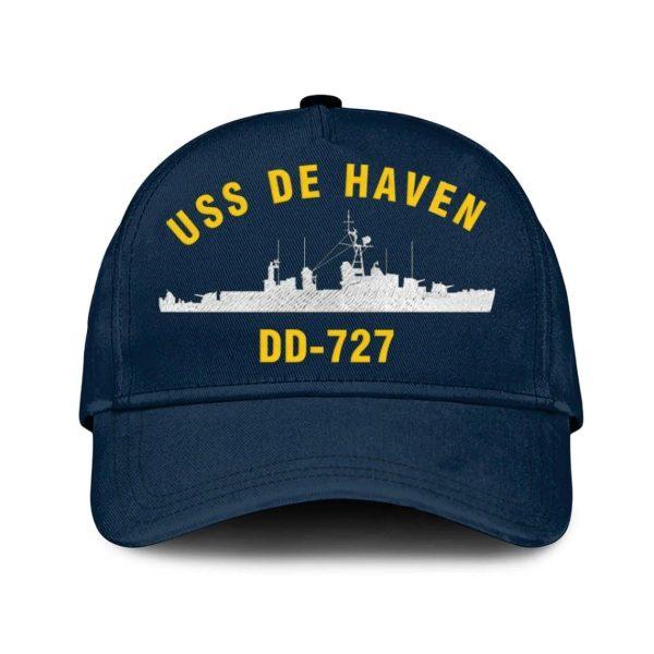 Us Navy Veteran Cap, Embroidered Cap, Uss De Haven Dd-727 Classic Embroidered Cap, 3D Embroidered Hats, Mens Navy Cap