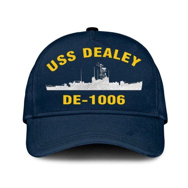 Us Navy Veteran Cap, Embroidered Cap, Uss Dealey De-1006 Classic Embroidered Cap, 3D Embroidered Hats, Mens Navy Cap