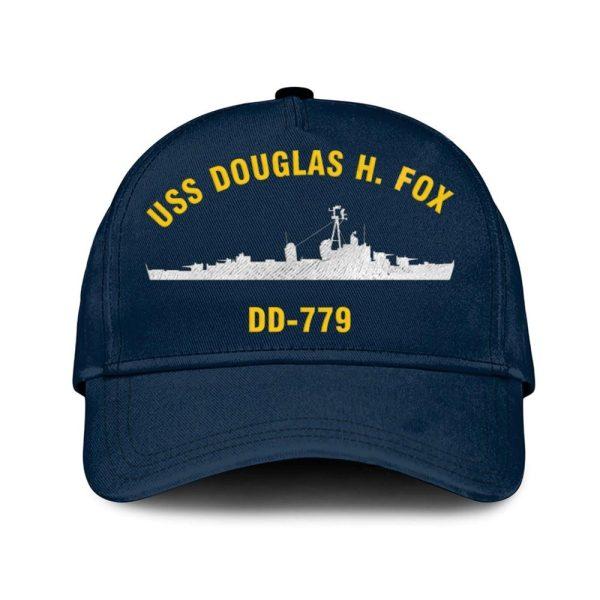 Us Navy Veteran Cap, Embroidered Cap, Uss Douglas H Fox Dd-779 Classic Embroidered Cap, 3D Embroidered Hats, Mens Navy Cap