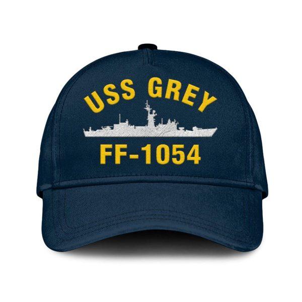 Us Navy Veteran Cap, Embroidered Cap, Uss Grey Ff-1054 Classic Embroidered Cap, 3D Embroidered Hats, Mens Navy Cap