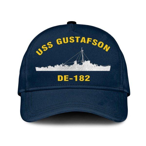 Us Navy Veteran Cap, Embroidered Cap, Uss Gustafson De-182 Classic Embroidered Cap, 3D Embroidered Hats, Mens Navy Cap