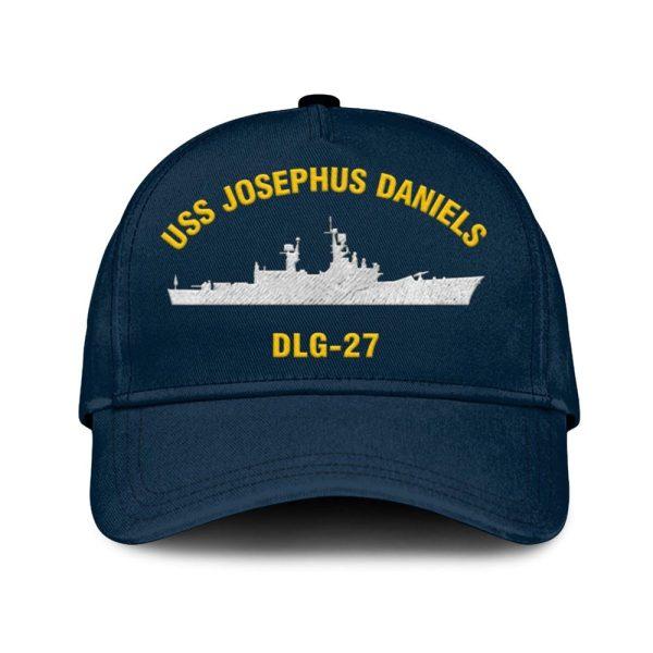 Us Navy Veteran Cap, Embroidered Cap, Uss Josephus Daniels Dlg-27 Classic Embroidered Cap, 3D Embroidered Hats, Mens Navy Cap