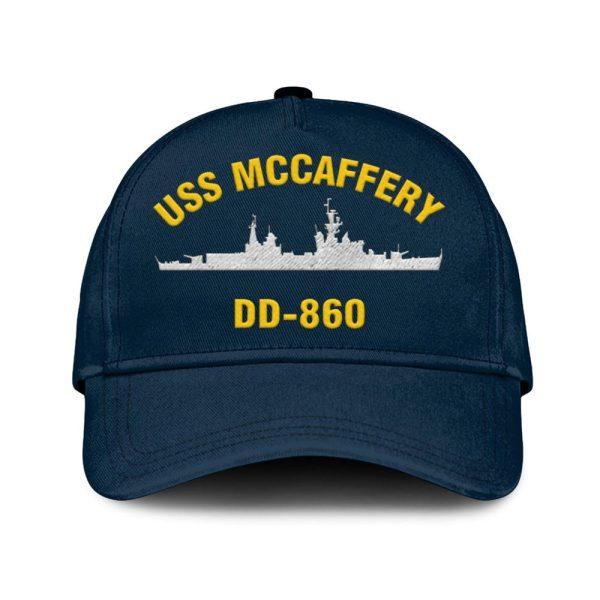 Us Navy Veteran Cap, Embroidered Cap, Uss Mccaffery Dd-860 Classic Embroidered Cap, 3D Embroidered Hats, Mens Navy Cap