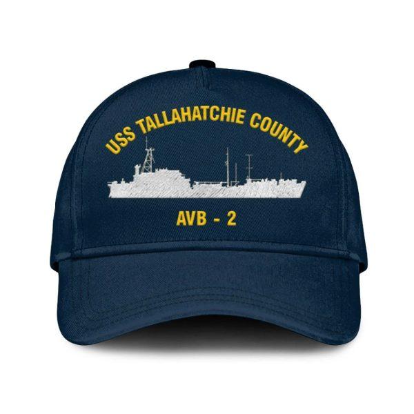 Us Navy Veteran Cap, Embroidered Cap, Uss Tallahatchie County Avb 8211 2 Classic Embroidered Cap, 3D Embroidered Hats, Mens Navy Cap
