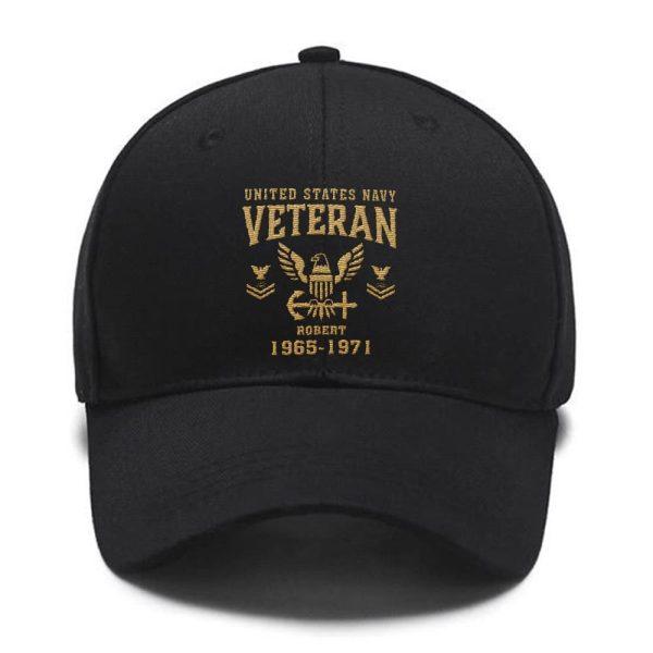 Us Navy Veteran Cap, US Navy Embroidered Baseball Caps, 3D Embroidered Hats, Mens Navy Cap, Veteran Caps Custom