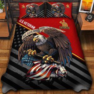Veteran Bedding Set, All Gave Some Some Gave All US Veteran Bedding Set, Quilt Bedding Set, American Flag Bedding Set