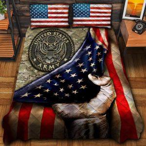 Veteran Bedding Set, American Flag Art Us Army Veteran Bedding Set, Quilt Bedding Set, American Flag Bedding Set