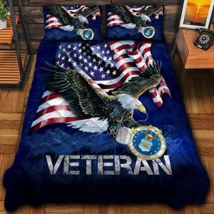 Veteran Bedding Set, Eagle American Flag Print Us Veteran Bedding Set, Quilt Bedding Set, American Flag Bedding Set