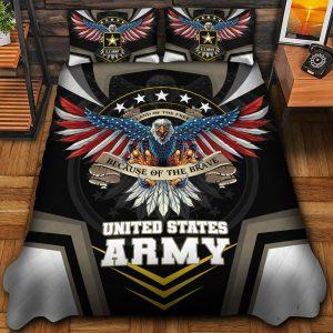 Veteran Bedding Set, Eagle United States Army Veteran Bedding Set, Quilt Bedding Set, American Flag Bedding Set