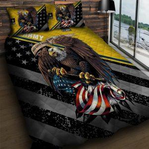 Veteran Bedding Set, Eagle Us Flag Army Veteran Bedding Set, Quilt Bedding Set, American Flag Bedding Set
