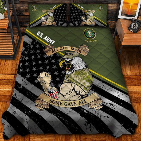 Veteran Bedding Set, Honoring American Flag US Army Veteran Bedding Set, Quilt Bedding Set, American Flag Bedding Set