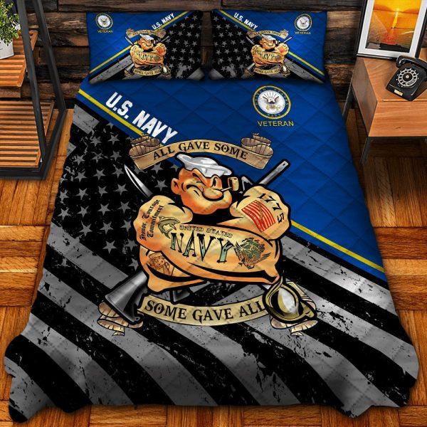 Veteran Bedding Set, Honoring American Flag US Navy Veteran Bedding Set, Quilt Bedding Set, American Flag Bedding Set