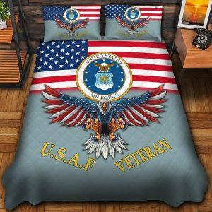 Veteran Bedding Set, Premium Art Eagle Flag…