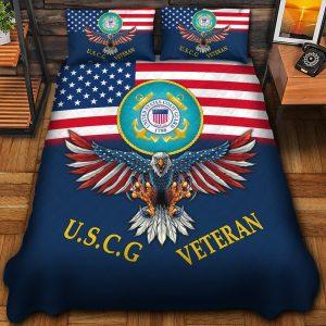 Veteran Bedding Set, Premium Art Eagle Flag…