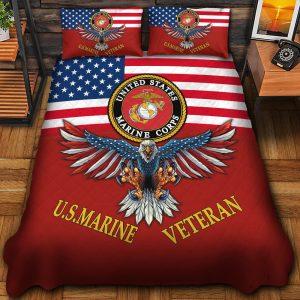 Veteran Bedding Set, Premium Art Eagle Flag…