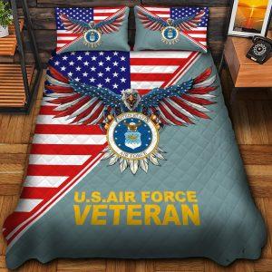 Veteran Bedding Set, Premium Eagle Flag US…