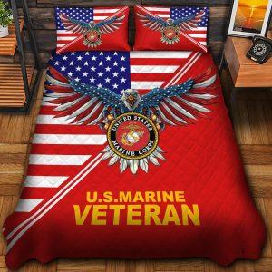 Veteran Bedding Set, Premium Eagle Flag US…