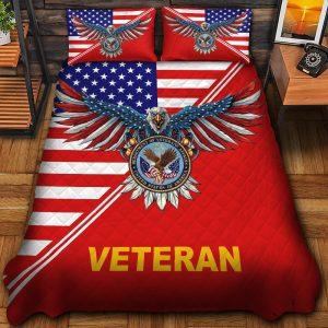 Veteran Bedding Set, Premium Eagle Flag US…