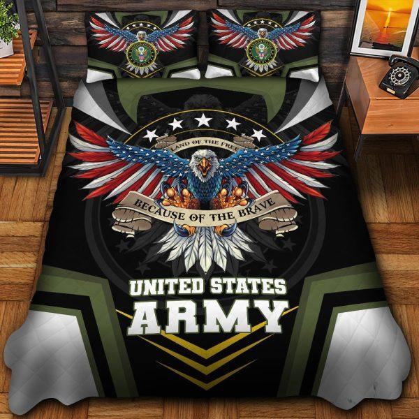 Veteran Bedding Set, Premium Eagle United States Army Veteran Bedding Set, Quilt Bedding Set, American Flag Bedding Set