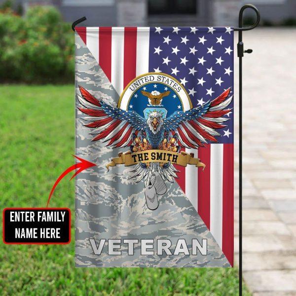 Veteran Day Flag, Custom Family Name US Air Force Eagle Art Veteran Flag, Us Flag Veterans Day, American Flag Veterans Day