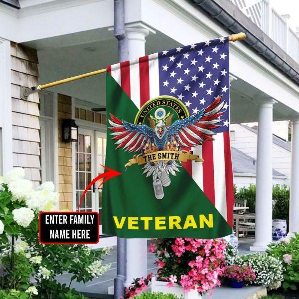 Veteran Day Flag, Custom Family Name US Army Eagle Art Veteran Flag, Us Flag Veterans Day, American Flag Veterans Day