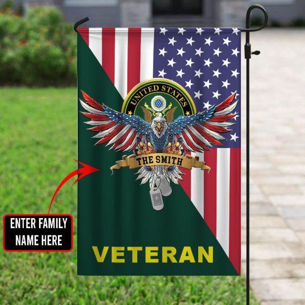 Veteran Day Flag, Custom Family Name US Army Eagle Art Veteran Flag, Us Flag Veterans Day, American Flag Veterans Day