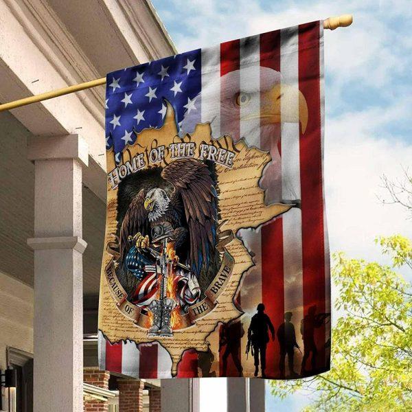 Veteran Day Flag, Home Of The Free Because Of The Brave Flag, Us Flag Veterans Day, American Flag Veterans Day