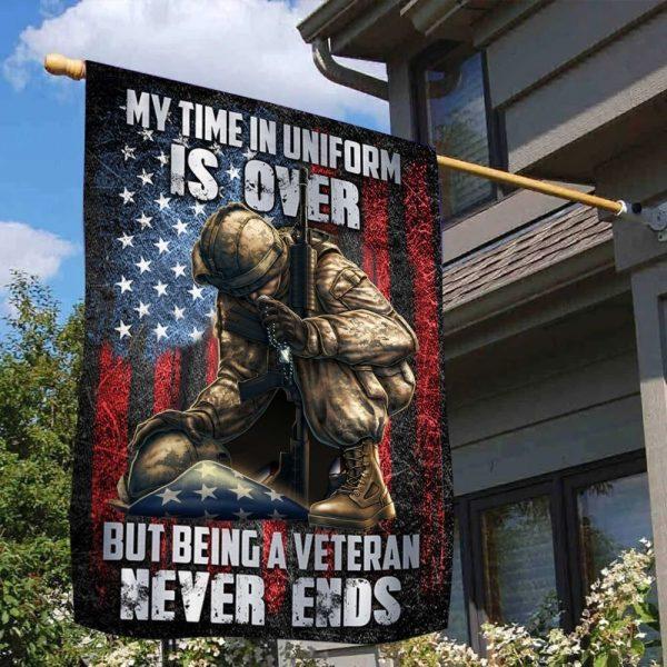 Veteran Day Flag, Premium A Veteran Never Ends Flag, Us Flag Veterans Day, American Flag Veterans Day